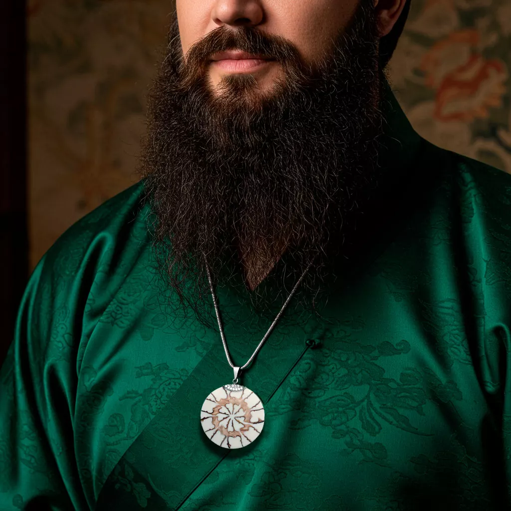 Colgante de plata y resina 297_825938 colgante de plata y resina tonos sepia toma con modelo