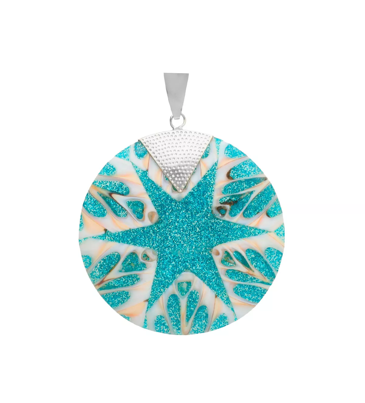 Colgantes largos de plata: 4 diseños orgánicos irresistibles para tus looks otoñales Colgante de plata y resina 297_826308