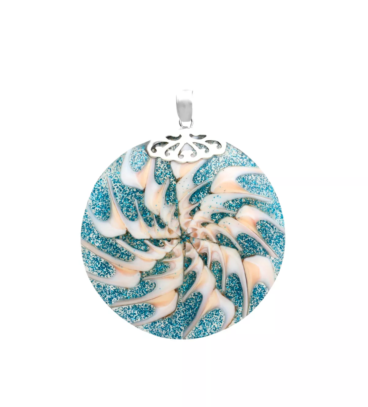 Colgante de plata y resina 297_826627 colgante de plata y resin a tonos verdes