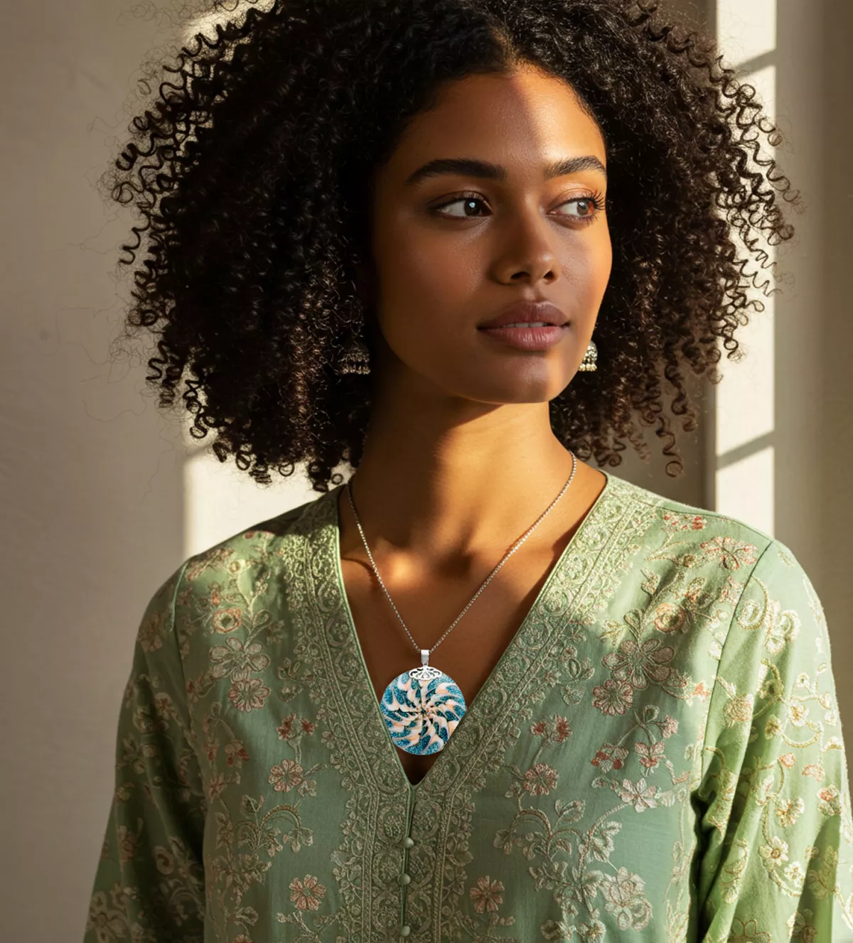 Colgante de plata y resina 297_826627 colgante de plata y resina foto mujer