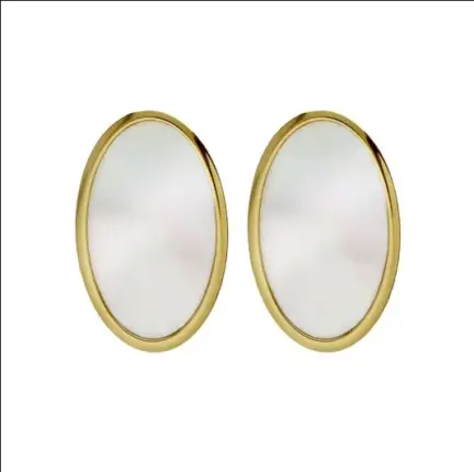 Pendientes de plata chapada con nácar óvalo 273_A4614-OVDT