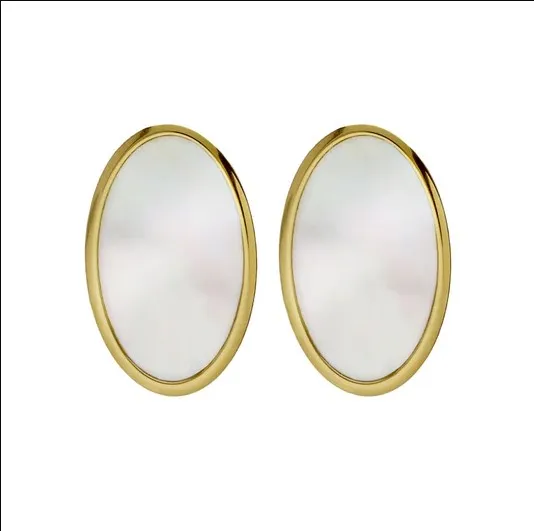 Pendientes de plata chapada con nácar óvalo 273_A4614-OVDT