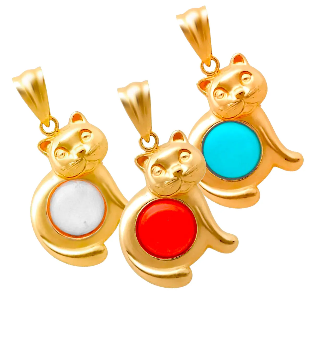 Colgante de oro 18K gato 146_L014 colgante-de-oro-gato-con-piedra-cabujon-146_L014