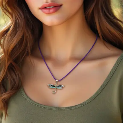 colgante-de-plata-libelula-226_RH181008-MO. foto con modelo