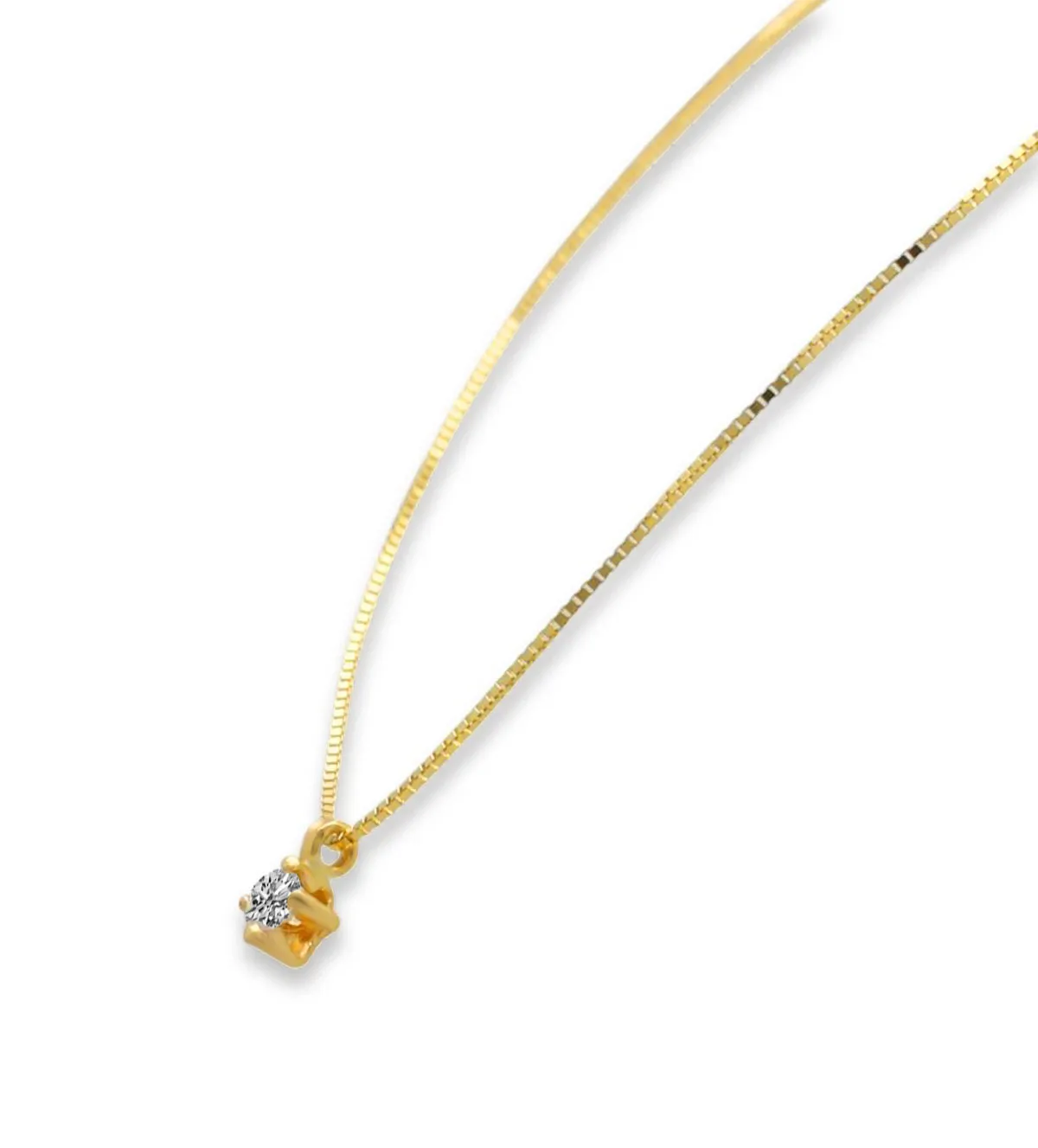 Gargantilla de oro amarillo con diamante 095_487082 gargantilla-de-oro-con-diamante-en-garra-095_487082 toma lateral