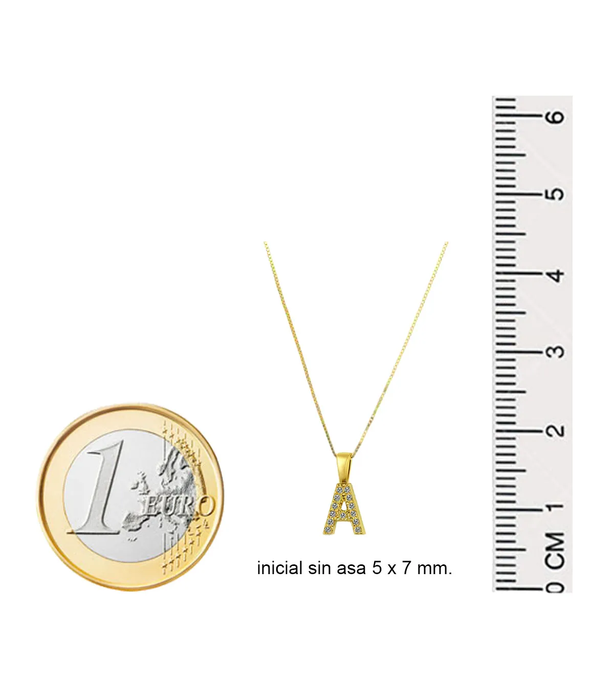 Gargantilla de oro 18k inicial con diamantes gargantilla de oro con inicial de diamantes foto con medidas