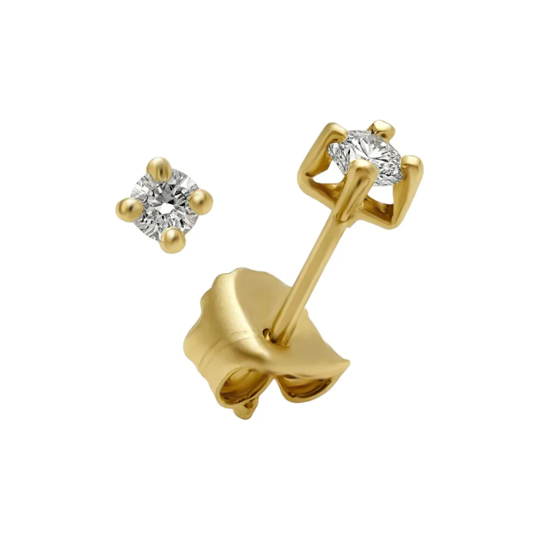 Pendientes de oro con diamantes 095_484246 pendientes-de-oro-con-diamante-en-garra-095_484246 foto frontal y lateral