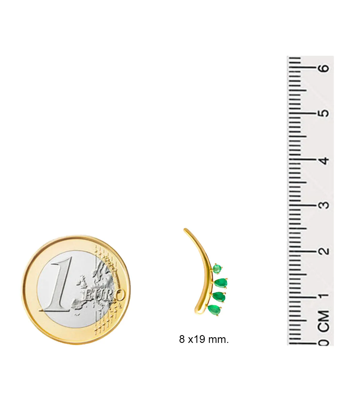 Pendientes de oro 18K con esmeraldas 289_05513409PE Pendientes de oro 18K con esmeraldas 289_05513409PE - Imagen 4