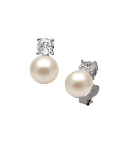 Pendientes de plata con Perla y Circón 280_2024726 pendientes de plata con perla cultivada vista principal