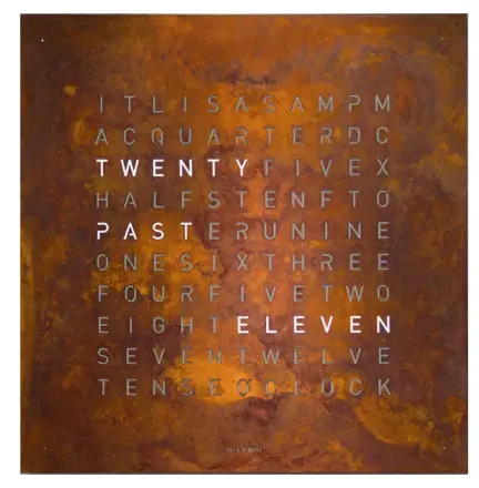 Qlocktwo Earth 180 Rust tamaño 180×180 cms