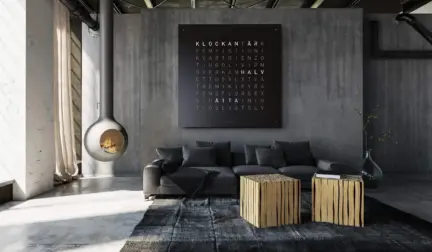 Qlocktwo Earth 180 Black Pepper tamaño 180x180 cms 3