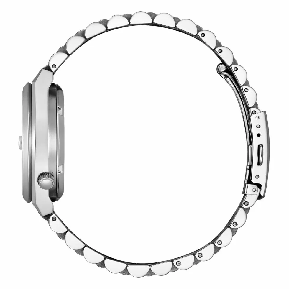 Reloj Citizen Tsuyosa automático acero esfera verde NJ0200-50X Reloj Citizen Tsuyosa automático con armis de acero NJ0200-50L lado