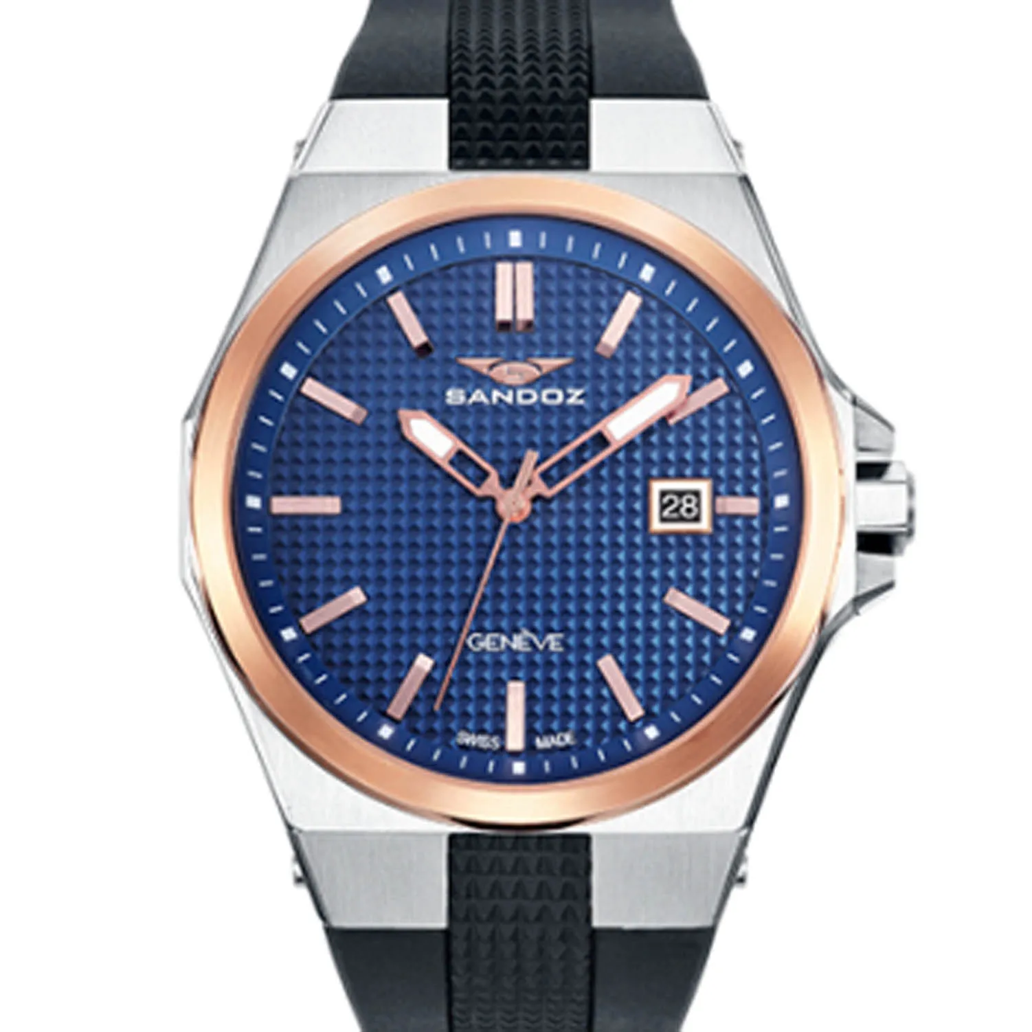 Reloj Sandoz cronógrafo hombre acero y caucho 81415-37