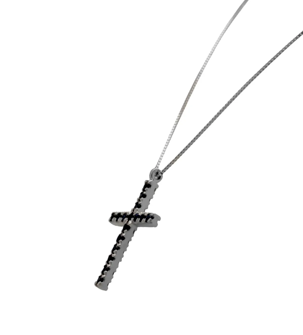 Gargantilla de oro con cruz diamantes y zafiros 317_CROCEFILO-DF-BZ gargantilla-de-oro-blanco-cruz-reversible-diamantes-zafiros-317_CROCEFILO-DF-BZ toma lateral