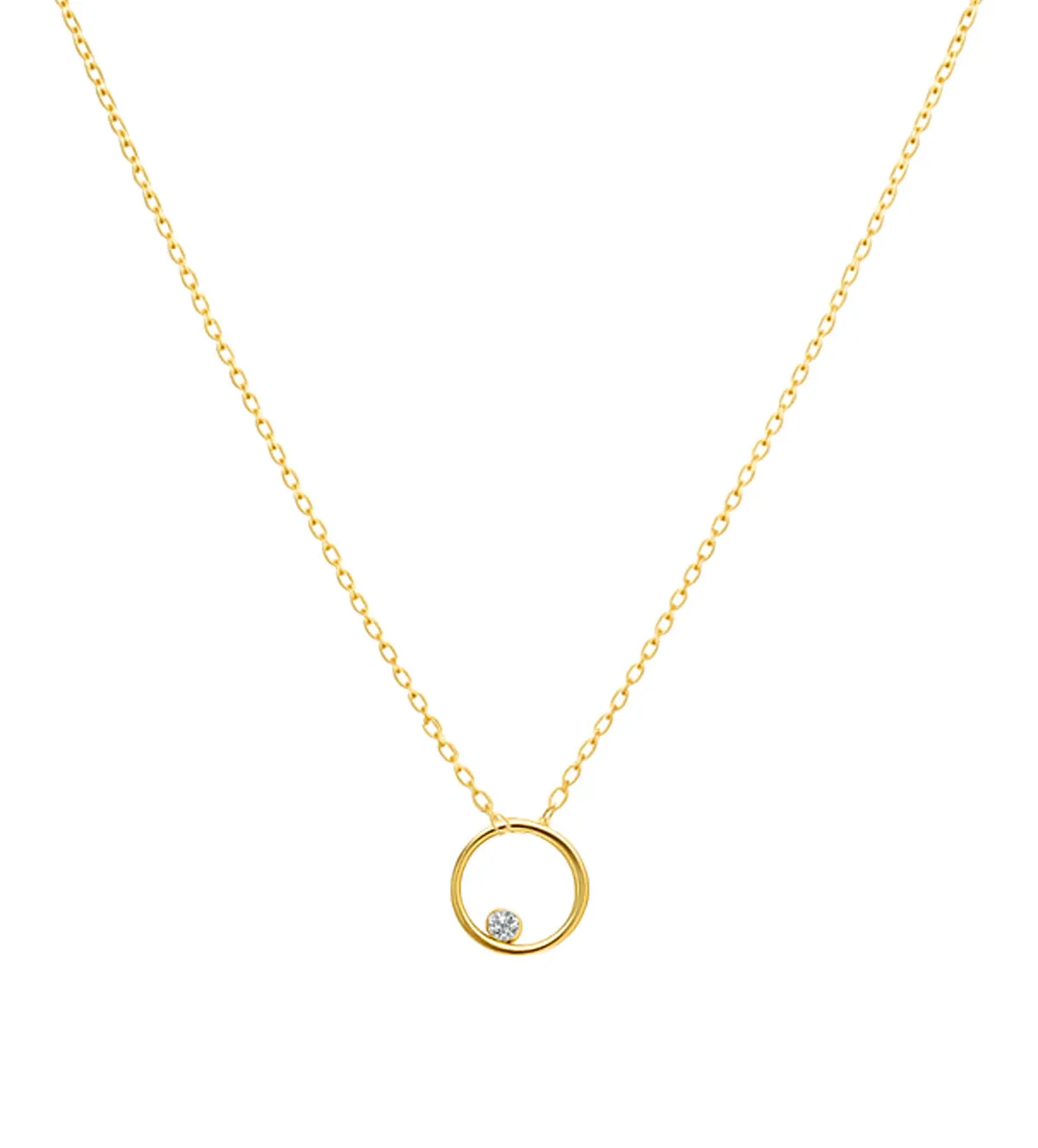 Gargantilla de oro 18k Circulo con diamante 057_1-44-080451-2062 gargantilla-de-oro-con-brillante-057_1-44-080451-2062