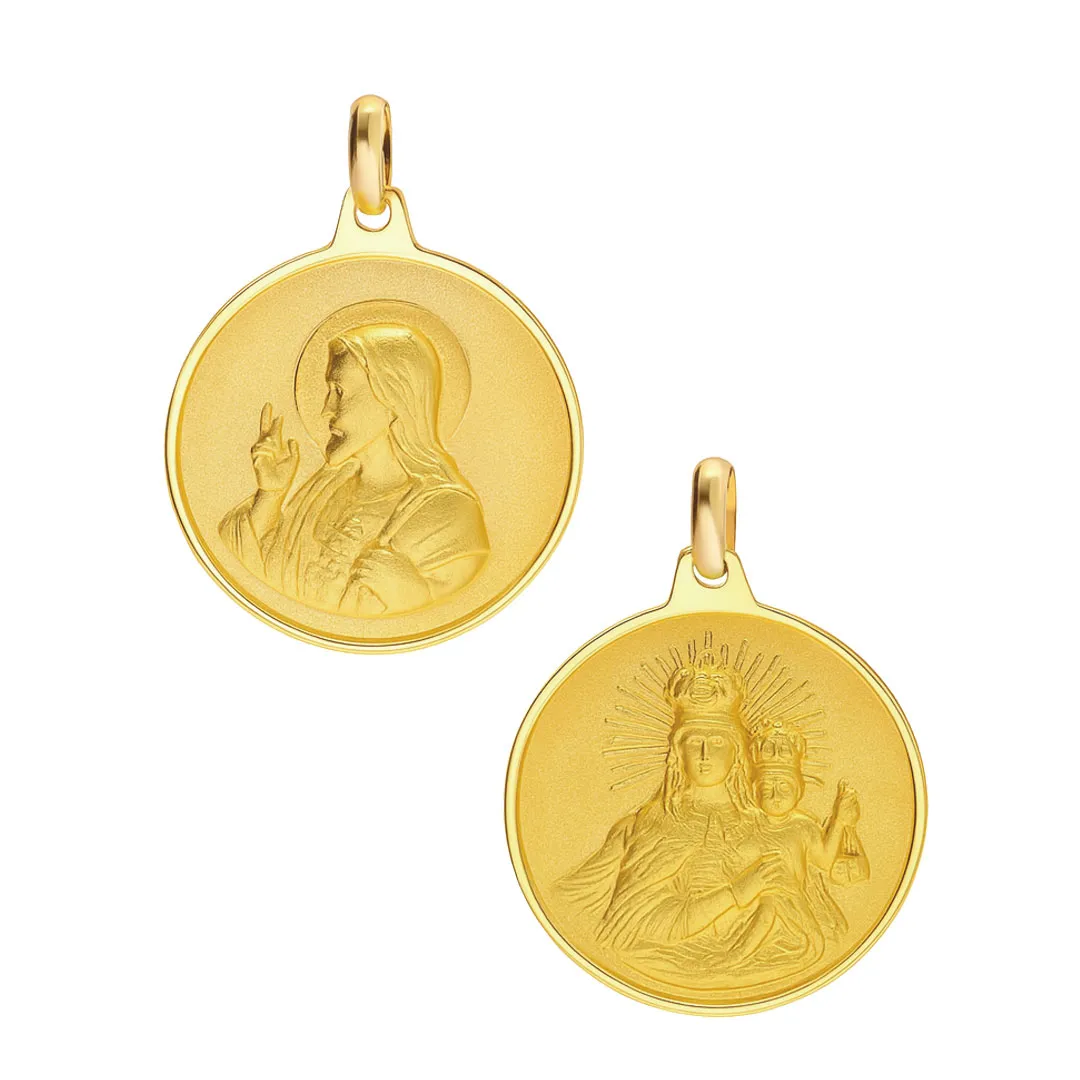 Medalla de oro 18k Escapulario Virgen del Carmen y Sagrado Corazón 243_000-00002 medalla de oro 18k escapulario imagen principal web