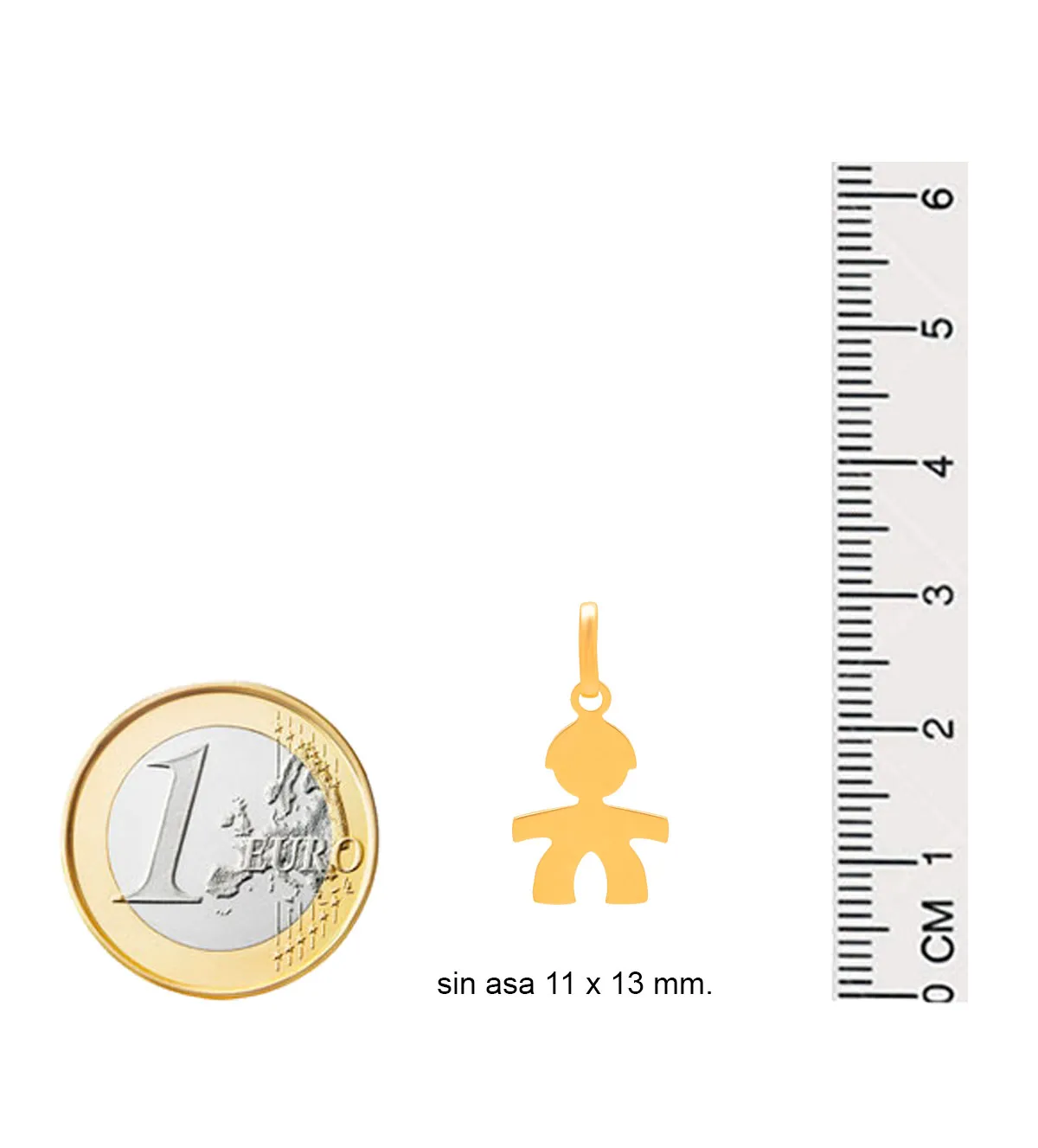 Colgante de oro 18 ktes NIÑO 243_447-00135 243_447-00136 colgante de oro niño foto con medidas