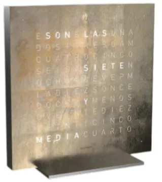 Qlocktwo Earth 13.5 Silver and Gold