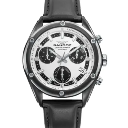 Reloj hombre Sandoz cronógrafo Sport acero y piel 81513-07