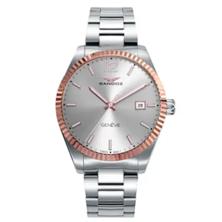 j hombre Sandoz Casual acero bisel chapado 81525-55