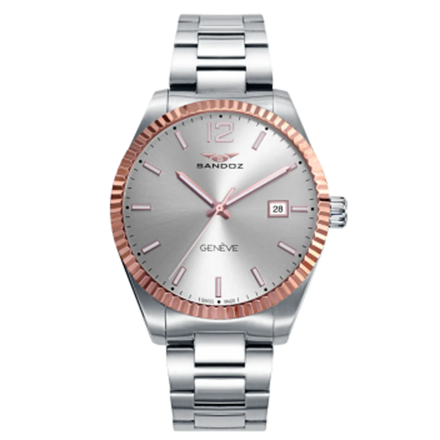 Reloj hombre Sandoz Casual acero bisel chapado 81525-55 j hombre Sandoz Casual acero bisel chapado 81525-55