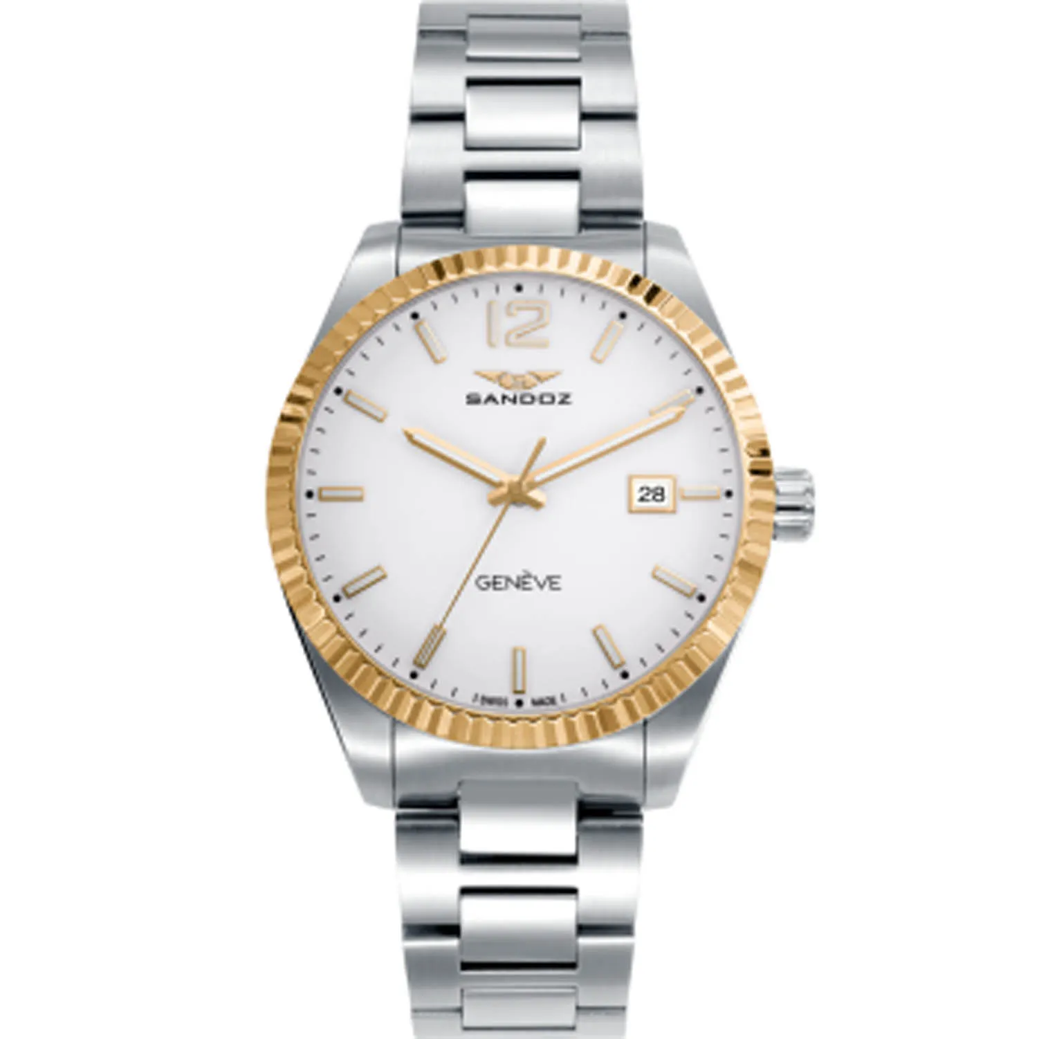 Reloj hombre Sandoz Casual acero bisel chapado 81525-59 Reloj hombre Sandoz Casual acero bisel chapado 81525-59