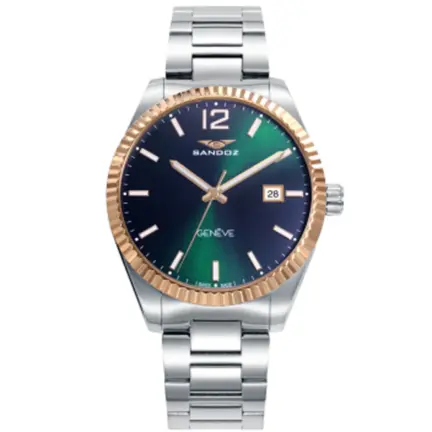 Reloj hombre Sandoz Casual acero bisel chapado 81525-65