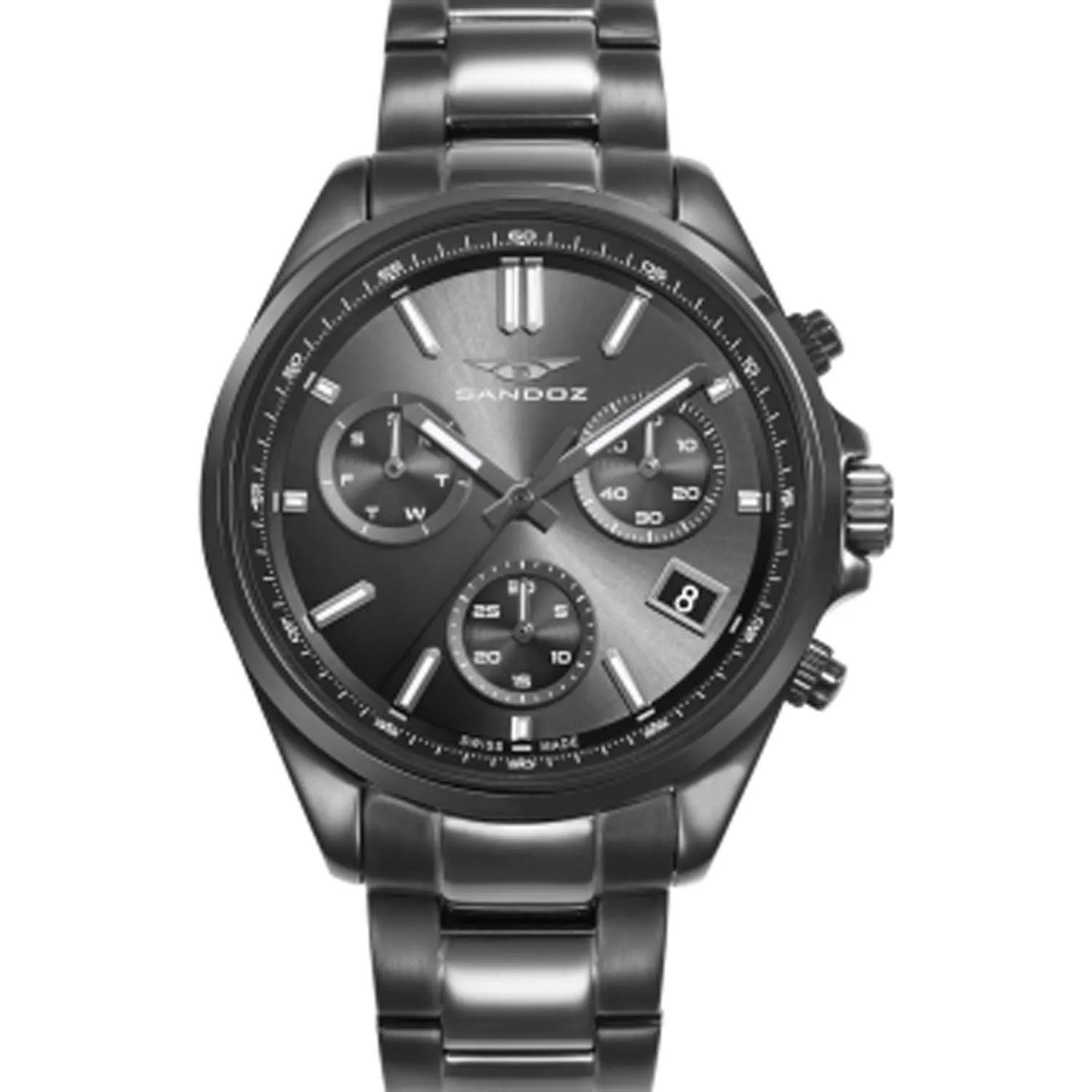 Reloj Sandoz cronógrafo en acero pavonado 83003-97 Reloj Sandoz cronógrafo en acero pavonado 83003-97