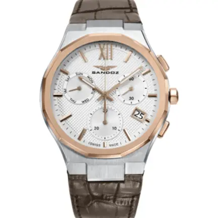 Reloj Sandoz Style acero detalles chapados 83015-03