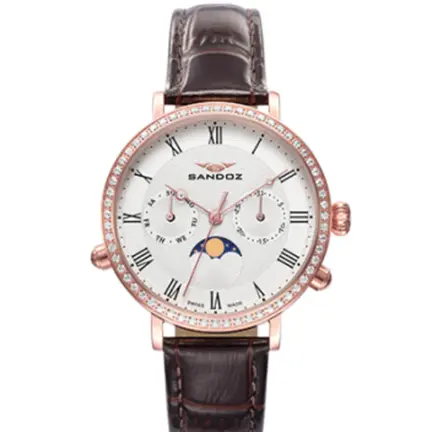 Reloj Sandoz mujer acero chapado y piel 81344-92