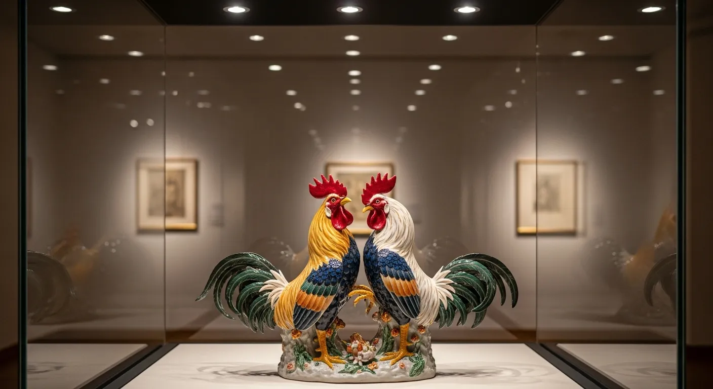 Nuevo Buen Retiro: 5 razones por las que la figura de porcelana "Gallos de Pelea" transmite fuerza y tradición artesanal nuevo buen retiro gallos de pelea8