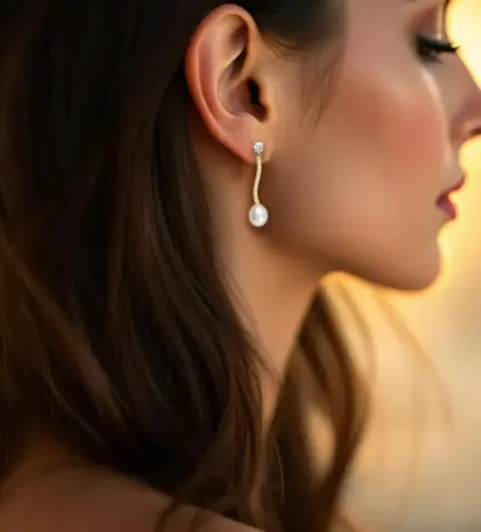 pendientes-de-plata-chapada-con-circones-y-perlas-cultivadas-136_AD6200 modelo mujer