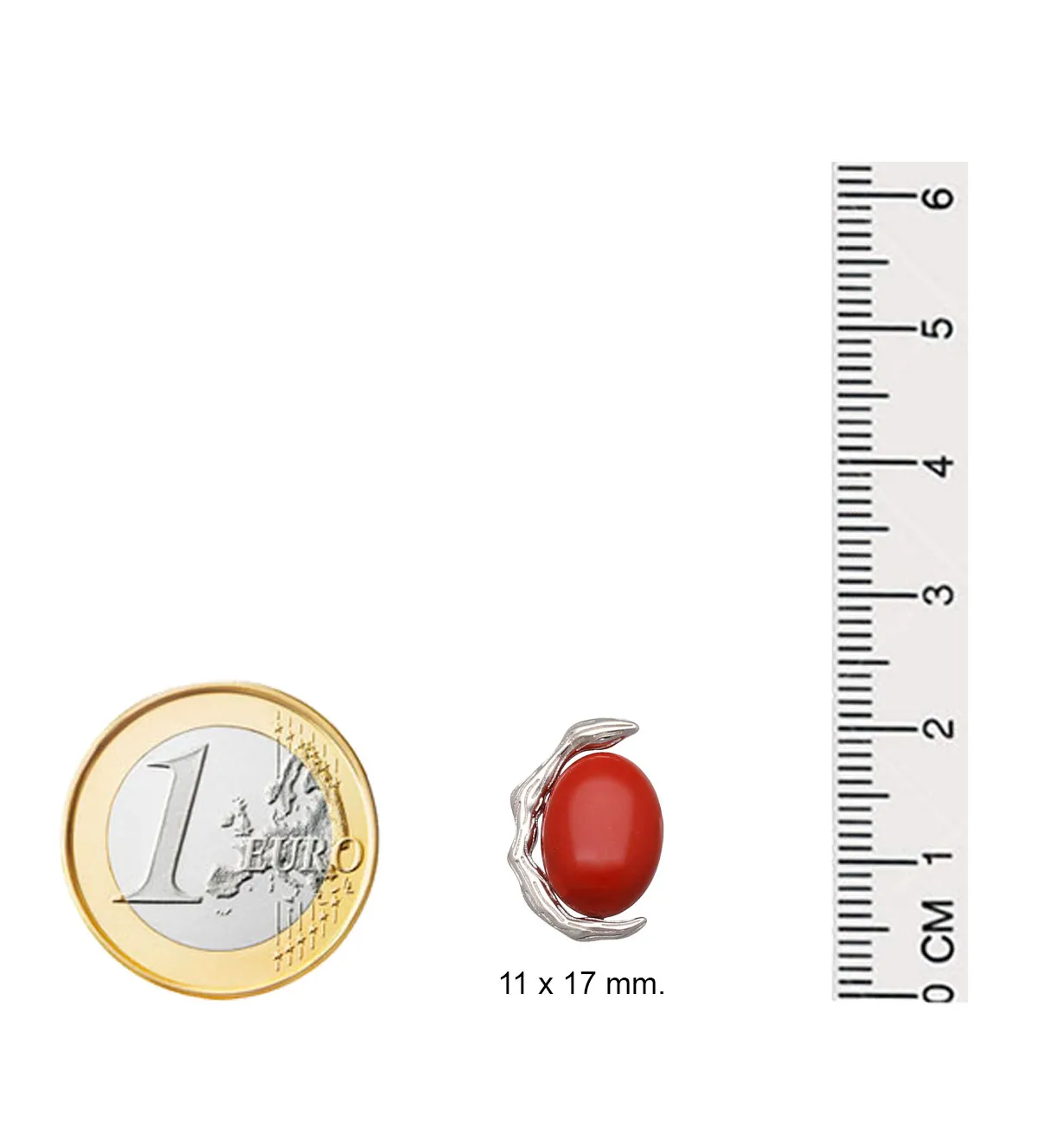 Pendientes de plata diseño tribal 136_JFH25003 pendientes-de-plata-y-pasta-roja-136_JFH25003 medidas