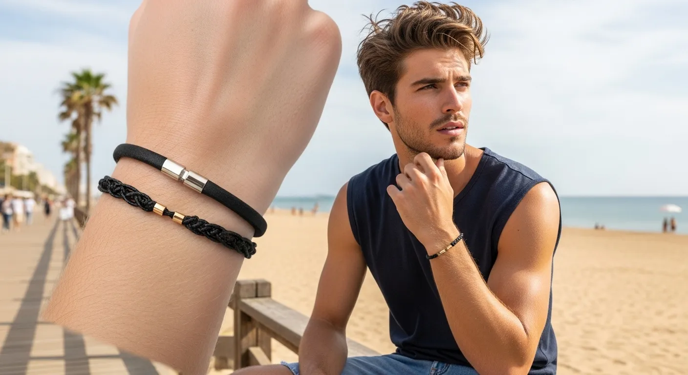 Pulsera tipo macramé para hombre: 5 razones por las que el oro eleva tu estilo Pulsera tipo macrame para hombre32