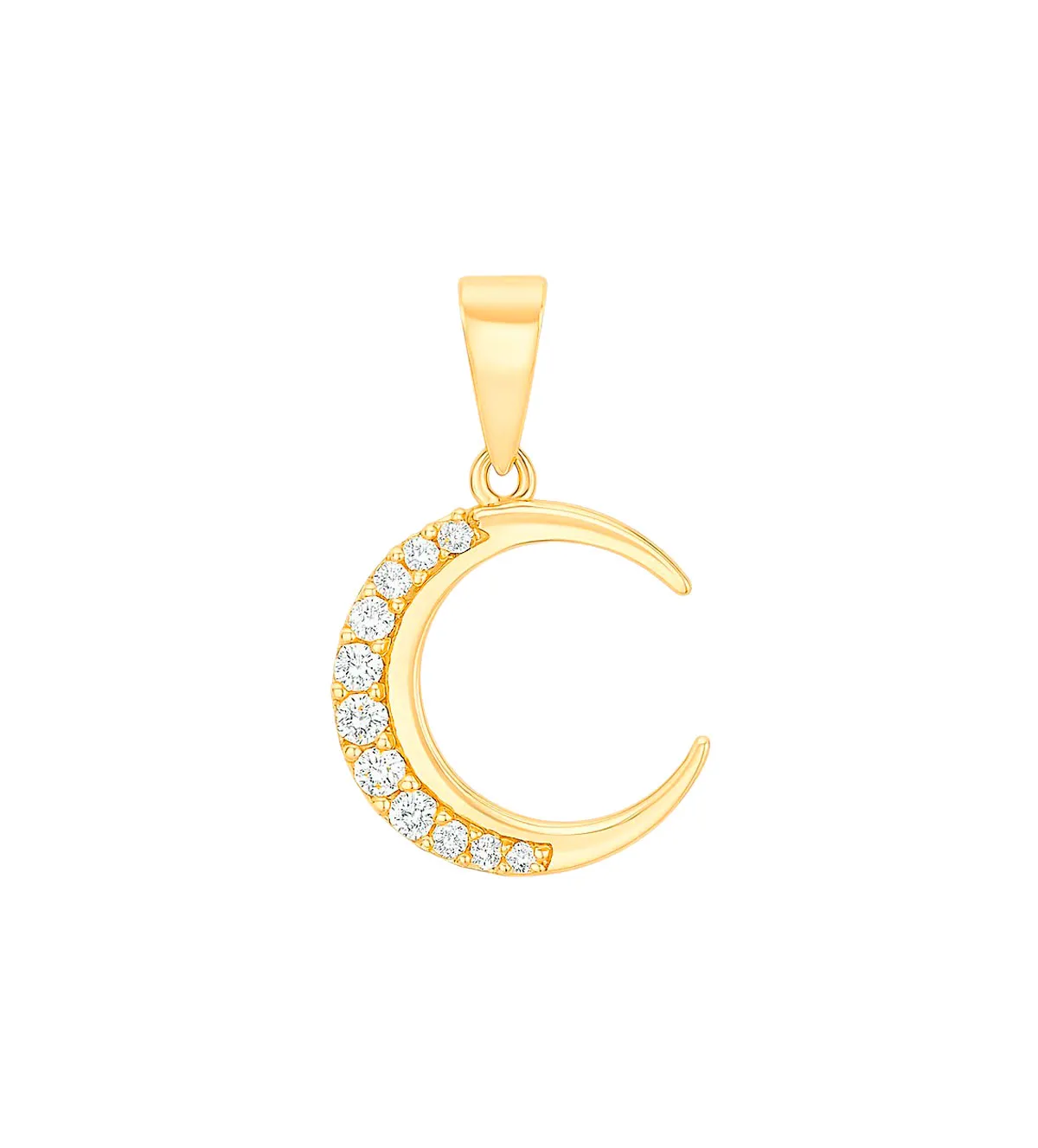 Colgante de oro 18k luna con circones 243_636-00698