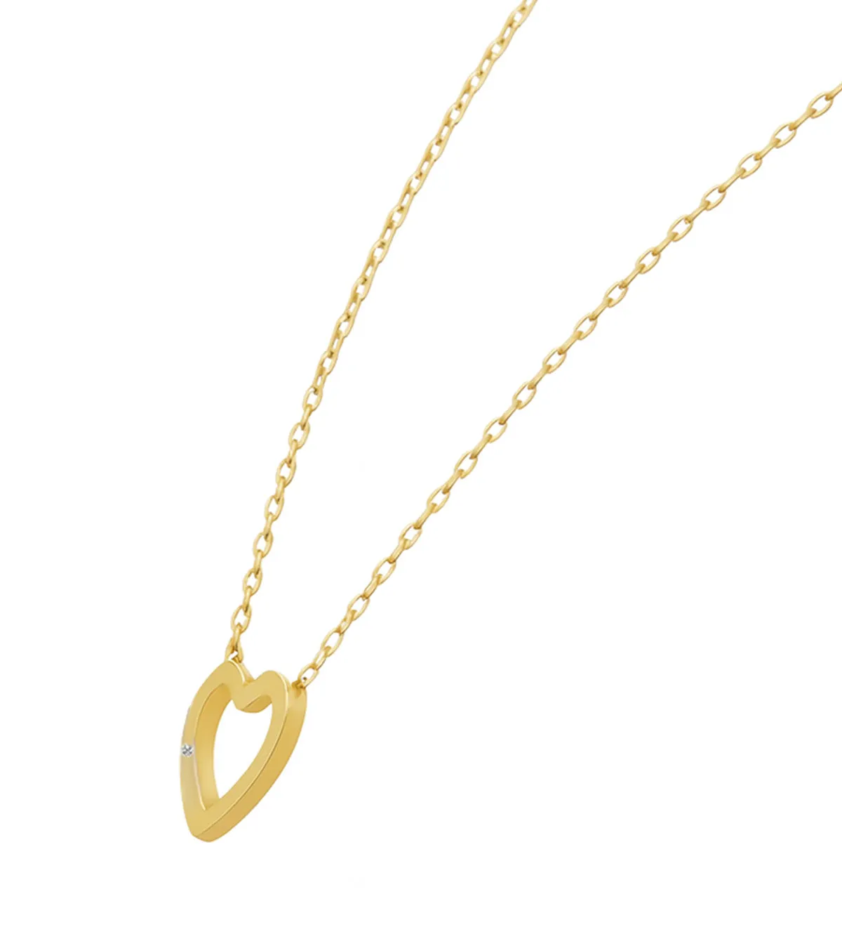 Gargantilla de oro 18k. corazón con circón 243_636-00780 gargantilla-de-oro-243_636-00780 toma lateral