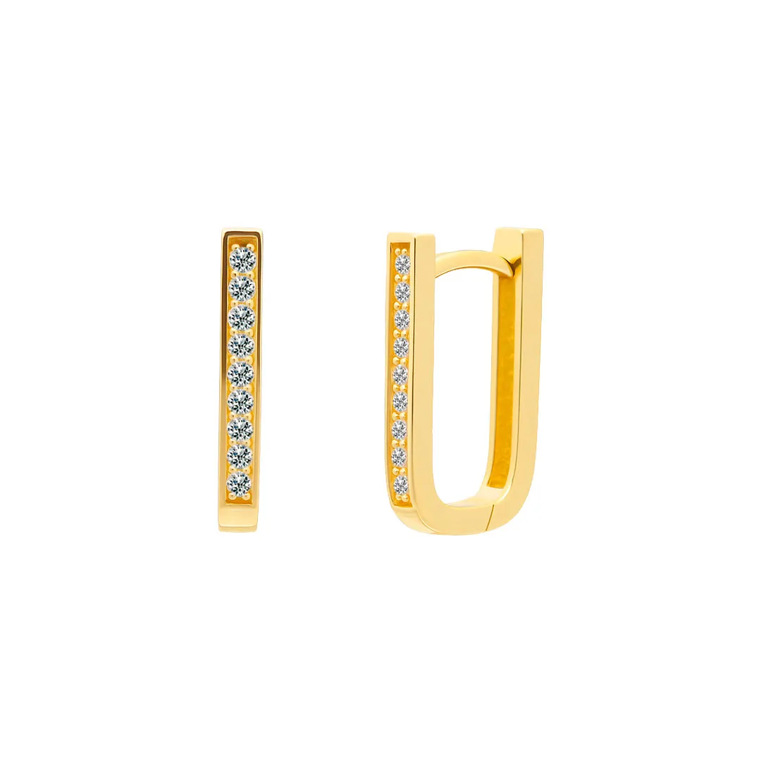 Pendientes de oro 18k aretes forma de U con circones 243_636-00589 pendientes-de-oro-18k-y-circones-243_636-00589