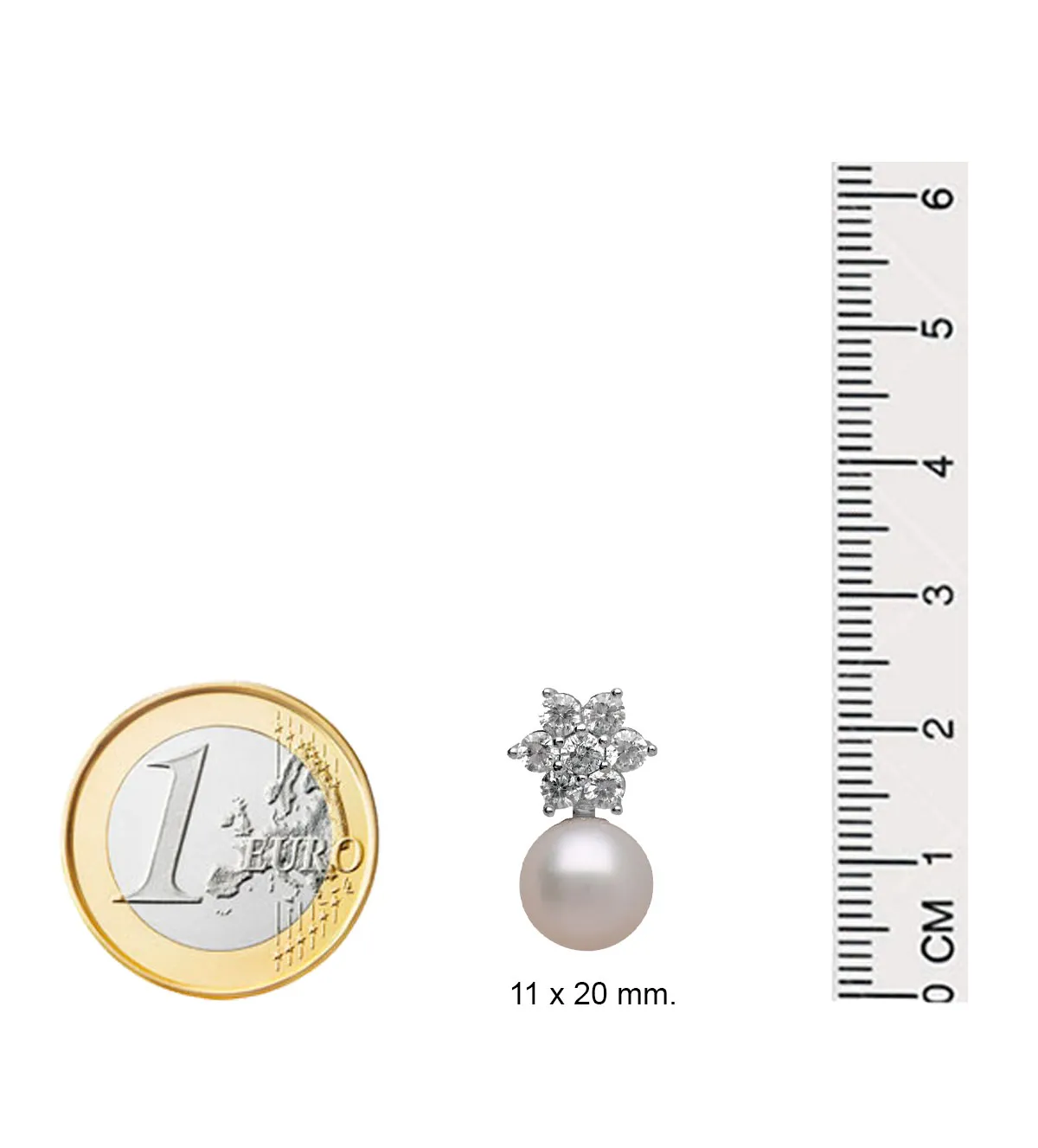 Pendientes de plata con perla y circones 136_A35117 pendientes-de-plata-con-perla-cultivada-y-circones-136_A35117 foto medidas