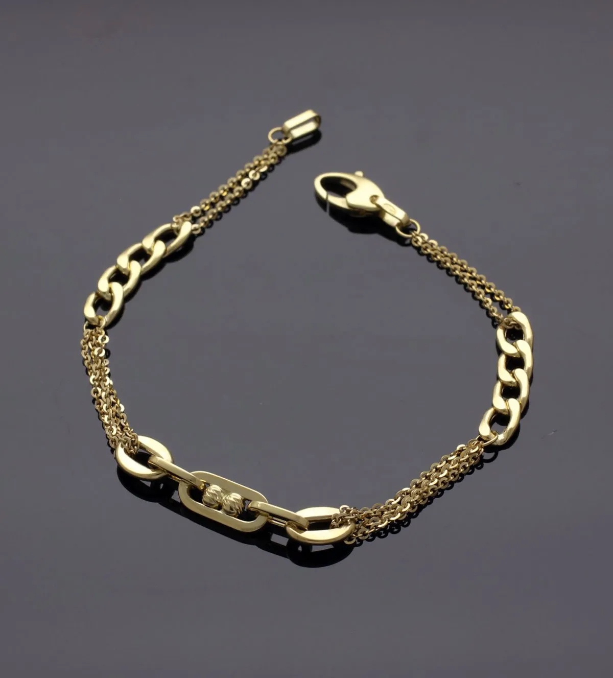 Pulsera de oro 18k 243_028-50313 pulsera de oro para mujer 243_028-50313 toma cenital sin retoque