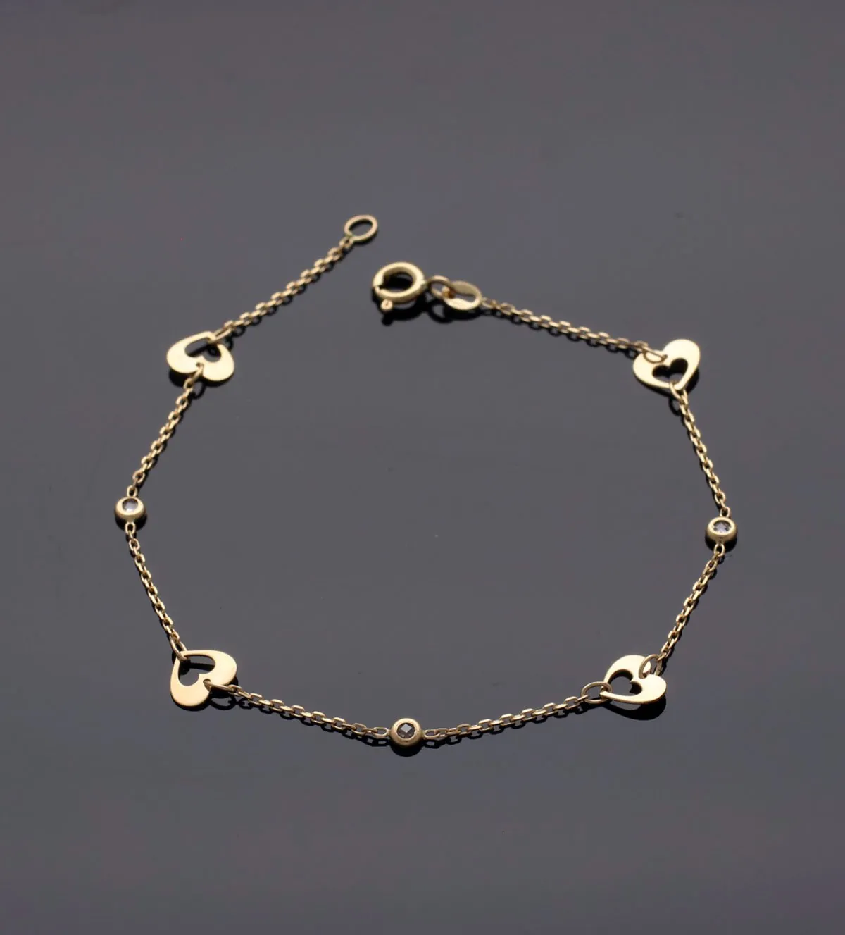 Pulsera de oro 18K y circones 243_656-00169 pulsera-de-oro-243_656-00169 toma real sin retoque