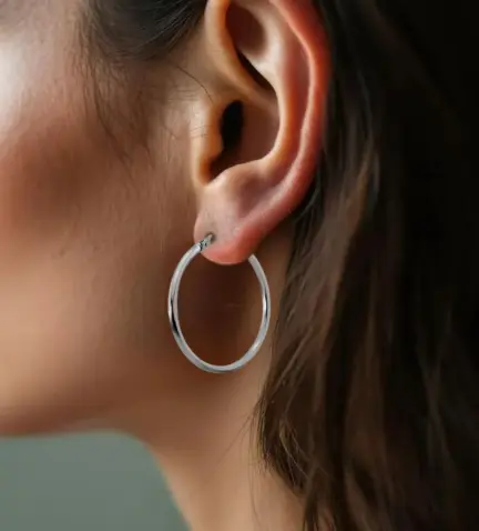 pendiente de aro oro blanco 18k modelo 045_0621025-25 28 mm