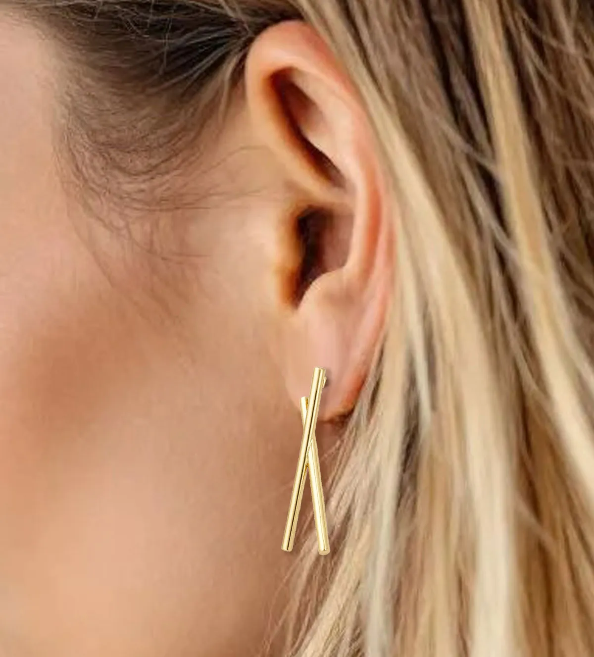 Pendientes de oro 18K 243_664-00373 pendientes de oro 18K 243_664-00373 modelo mujer