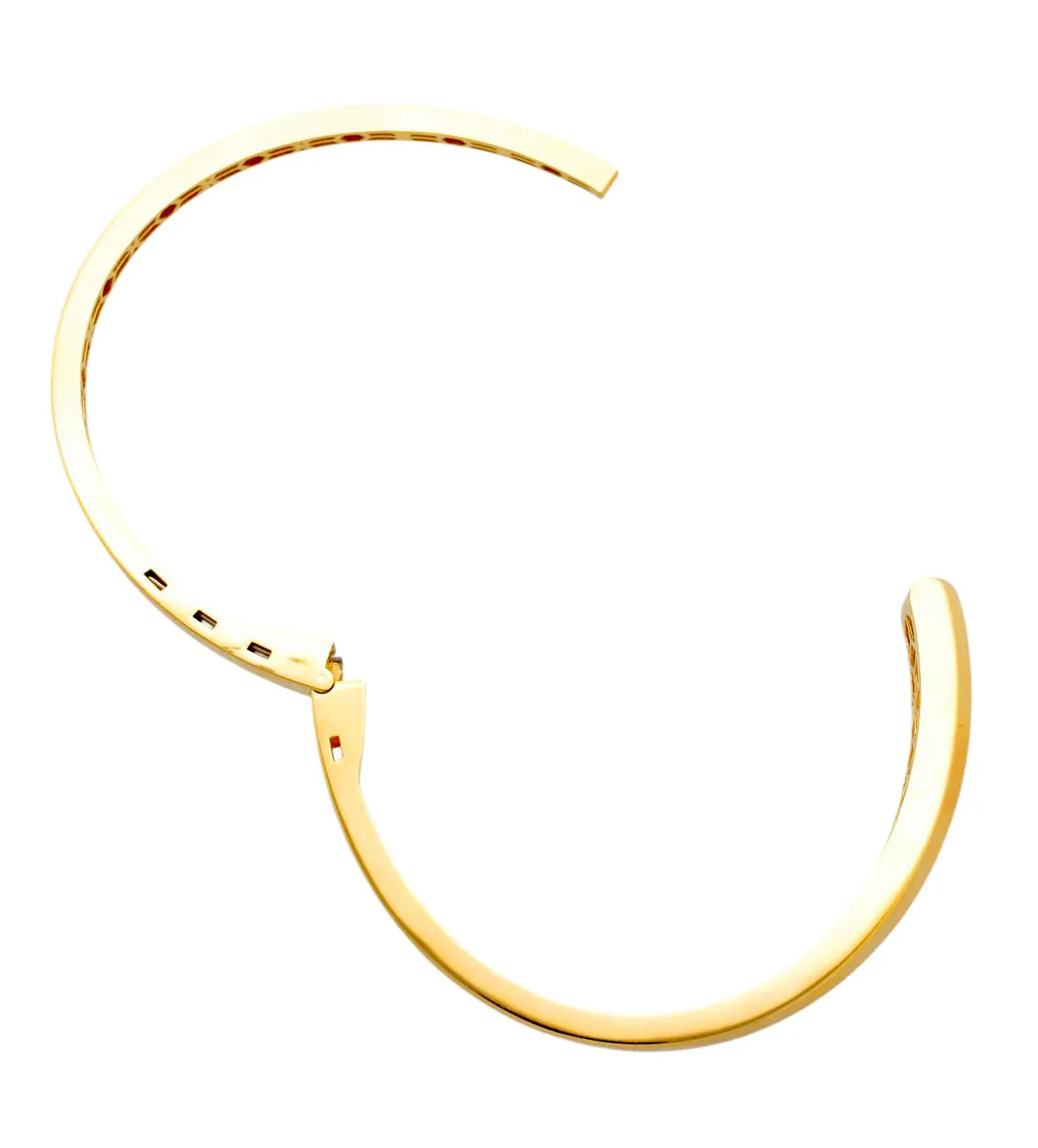 Pulsera de oro 18K 243_664-00409 pulsera de oro rigida tu y yo 243_664-00409 foto detalle abierta