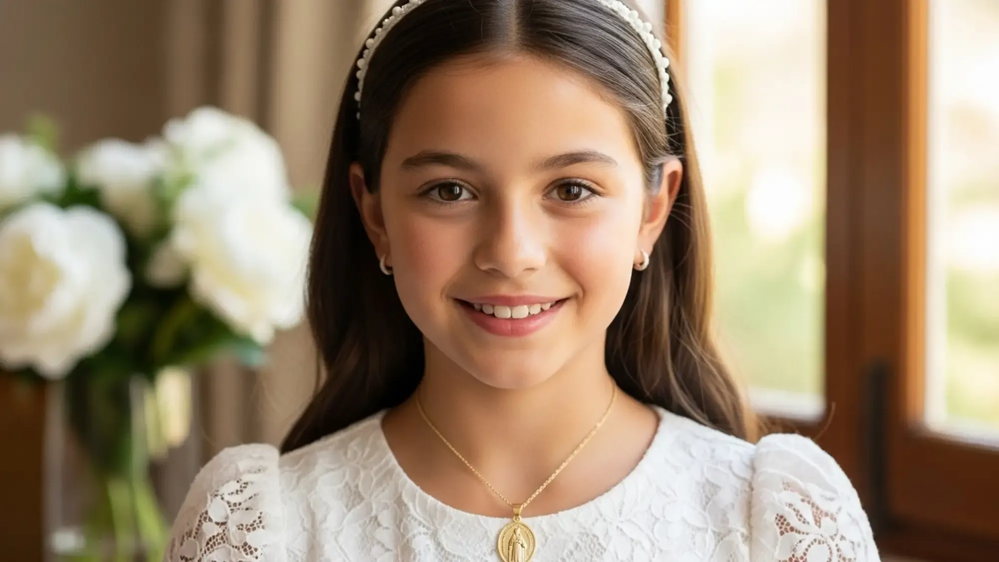 Medallas de comunión en oro 18k símbolo de fe y elegancia para este día