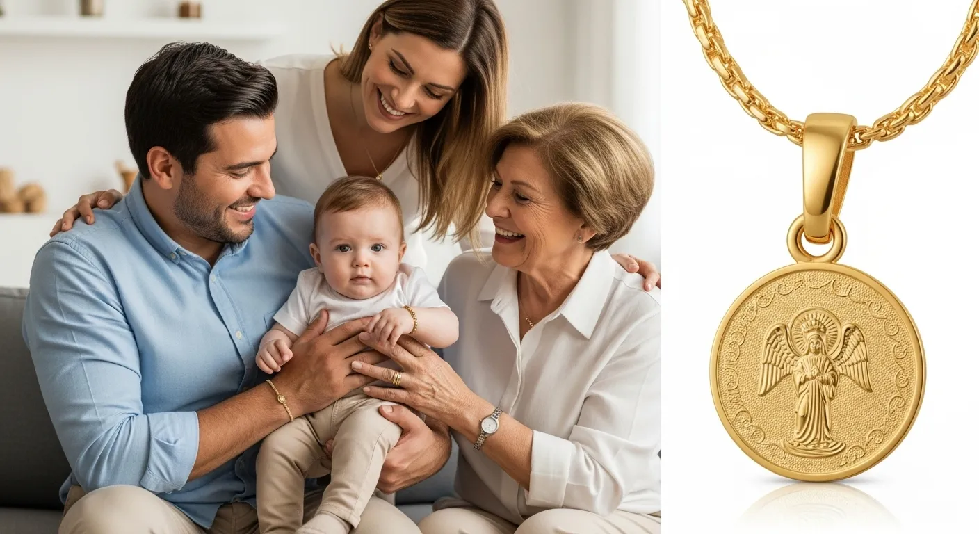 Medallas religiosas de bautizo en oro 18k: un amuleto eterno para el primer día especial Medallas religiosas de bautizo en oro 18k un amuleto eterno para el primer dia especial2
