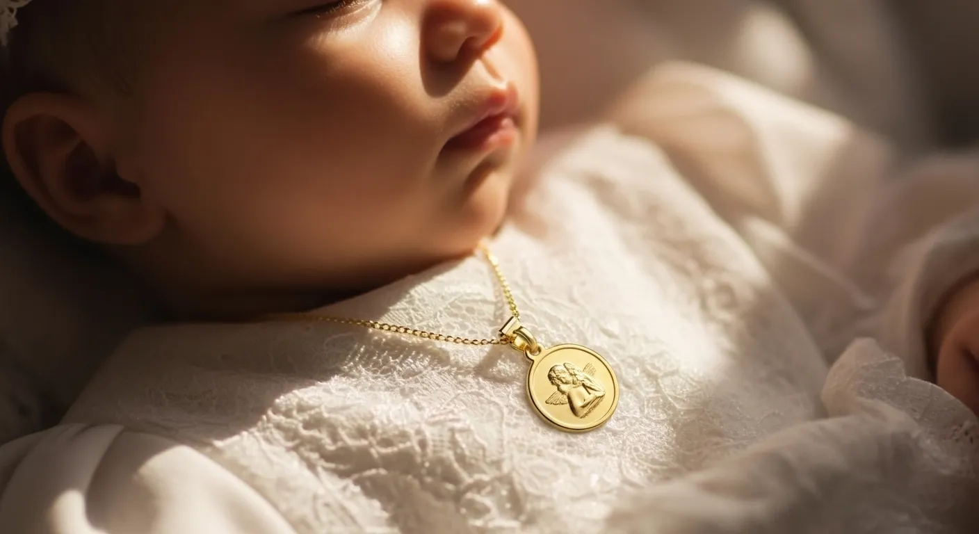 Medallas religiosas de bautizo en oro 18k: un amuleto eterno para el primer día especial Medallas religiosas de bautizo en oro 18k un amuleto eterno para el primer dia especial6