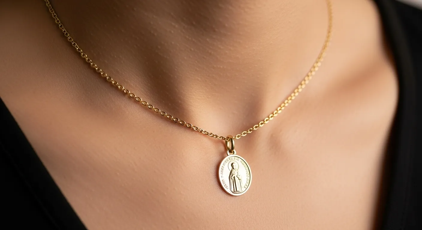 Medallas religiosas de confirmacion en oro 18k la fuerza espiritual hecha joya2