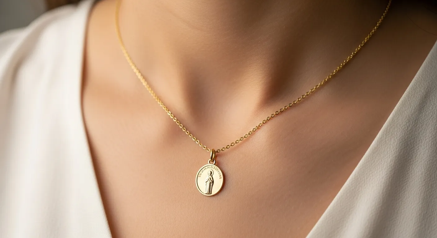 Medallas religiosas de confirmacion en oro 18k la fuerza espiritual hecha joya3