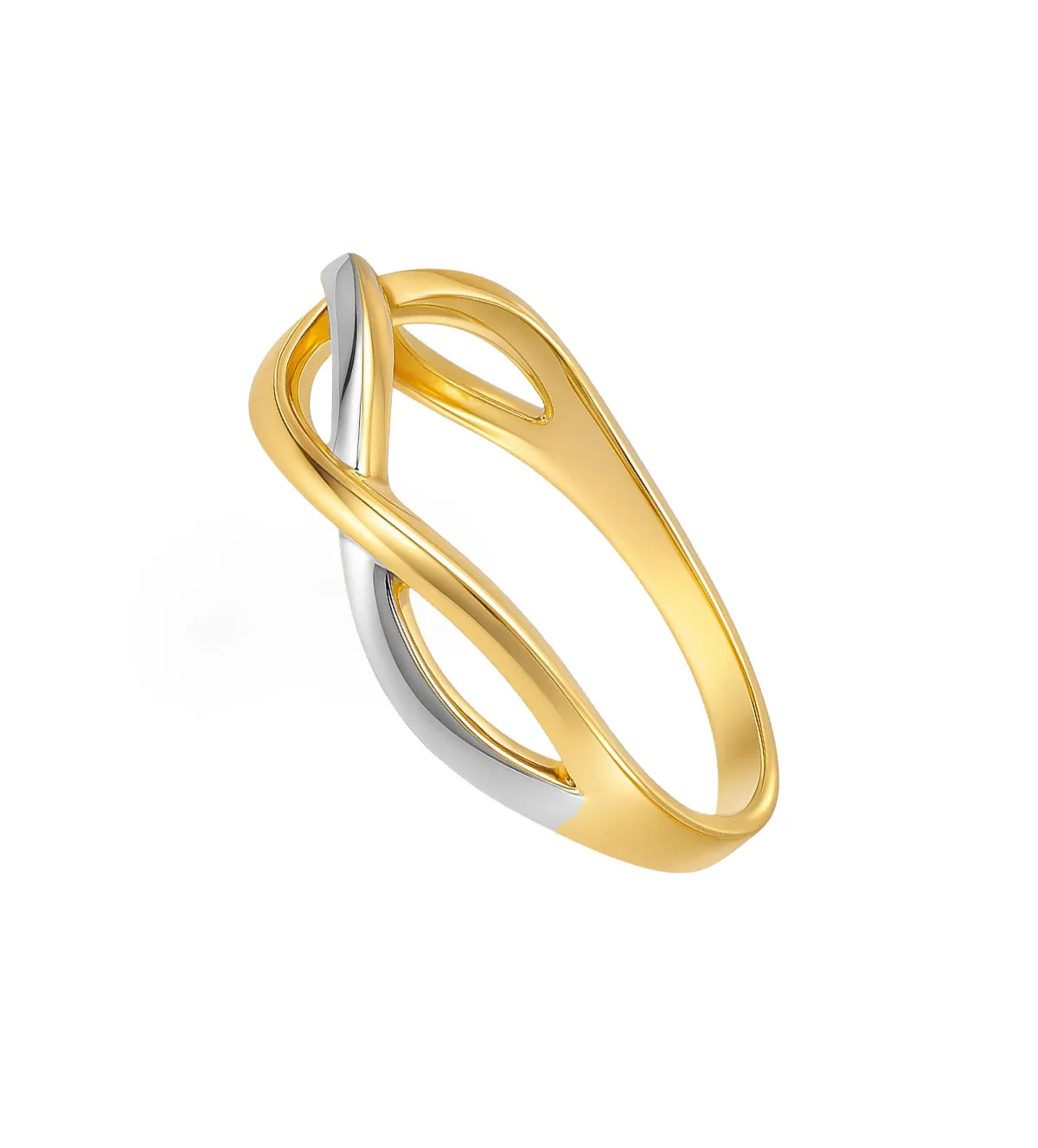 Anillo de oro bicolor 18k trenza dos tonos 243_177-01774 anillo-de-oro-bicolor-18k-trenza-243_177-01774 toma lateral