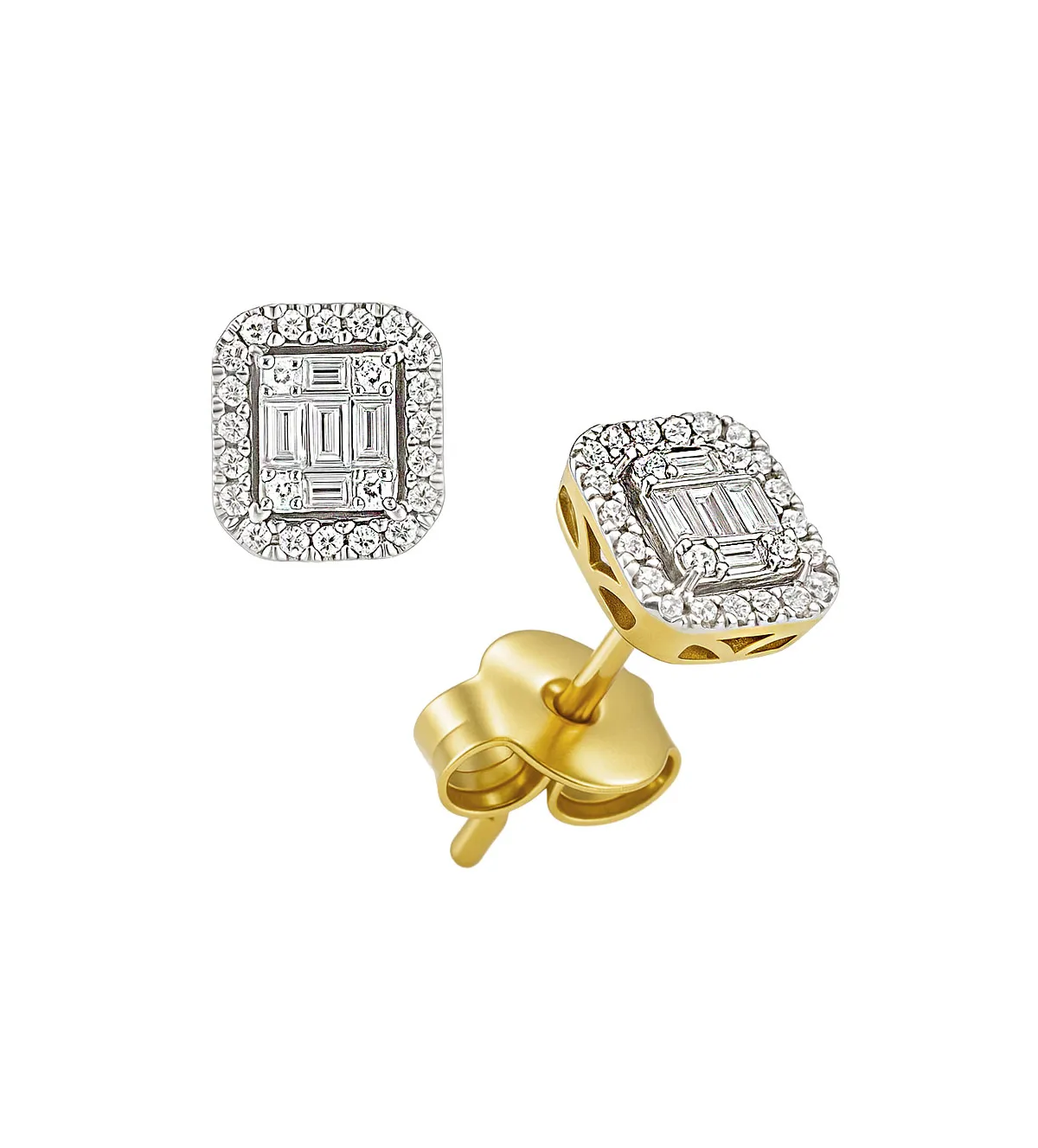 Pendientes de oro y diamantes naturales 243_679-00282 243_679-00282 pendientes de oro y diamantes